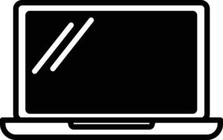 il computer portatile glifo e linea vettore illustrazioni