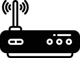 router glifo e linea vettore illustrazione