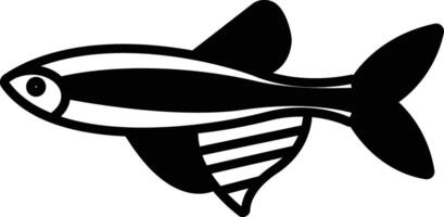 zebrafish glifo e linea vettore illustrazione