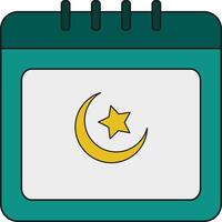 Ramadan calendario icona. islamico religione cultura e credenza tema. isolato design. vettore illustrazione