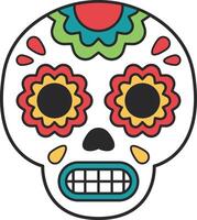 messicano cranio piatto icona. vettore