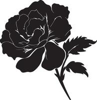 begonia fiore silhouette vettore illustrazione bianca sfondo