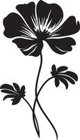 geranio fiore silhouette vettore illustrazione bianca sfondo