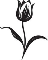 tulipano fiore silhouette vettore illustrazione bianca sfondo