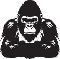 gorilla silhouette vettore illustrazione bianca sfondo