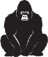 gorilla silhouette vettore illustrazione bianca sfondo