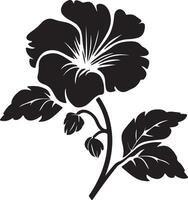 begonia fiore silhouette vettore illustrazione bianca sfondo