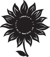 girasole silhouette vettore illustrazione bianca sfondo