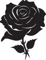 rosa fiore silhouette vettore illustrazione bianca sfondo