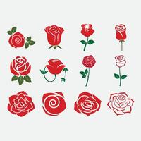 collezione di rosa fiore loghi vettore