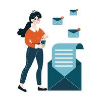 efficiente multitasking con mobile e e-mail comunicazione vettore