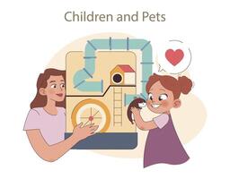 bambini e animali domestici vettore