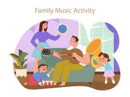 famiglia musica attività concetto. vettore