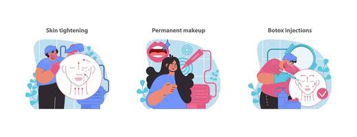 cosmetico aumento impostare. piatto vettore illustrazione.