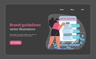 marca linee guida concetto. ambientazione standard per nuovo marca identità. vettore