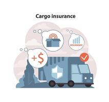 carico assicurazione concetto. la logistica e nolo protezione con finanziario garanzia. vettore