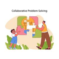 collaborativo problema soluzione concetto. piatto vettore illustrazione