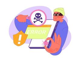 il malware mettere in guardia nel azione. vettore