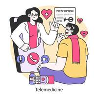 telemedicina concetto. piatto vettore illustrazione.