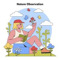 tranquillo natura studia. piatto vettore illustrazione