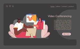 video conferenza concetto. piatto vettore illustrazione