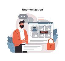 anonimizzazione concetto. piatto vettore illustrazione