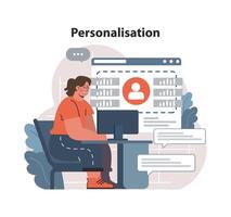 personalizzazione nel digitale piattaforma concetto. piatto vettore illustrazione