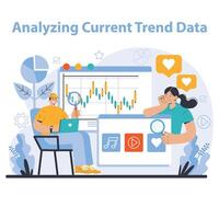 tendenza Guardando. specialista puntamento nuovo attività commerciale tendenze. previsione vettore