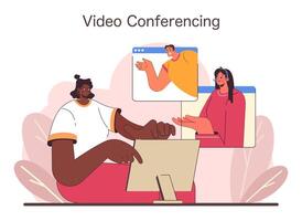 video conferenza concetto. piatto vettore illustrazione