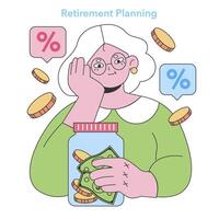 la pensione pianificazione concetto. piatto vettore illustrazione