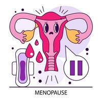 menopausa. ovulo personaggio grafici ormonale turni. femmina riproduttore vettore