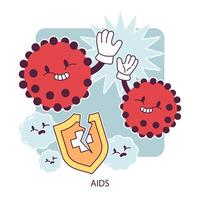 mondo AIDS giorno. hiv cellule, immunodeficienza virus trasmissione e immune vettore