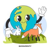 biodiversità conservazione. in via di estinzione flora e fauna specie restauro vettore