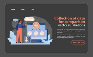 dati collezione per Analisi comparativa vettore. un' professionale prepara dati per Analisi comparativa. vettore