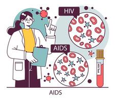 mondo AIDS giorno. HIV, immunodeficienza virus trasmissione, laboratorio vettore