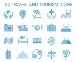 turismo icone impostare. semplice simboli per in viaggio il mondo vedendo attrazioni vettore