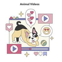 animale video tema. piatto vettore illustrazione