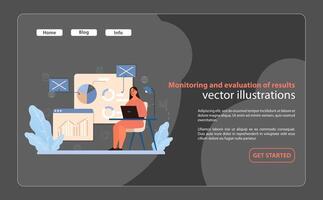 risultati valutazione vettore. un' focalizzata analista conduzione meticoloso monitoraggio e valutazione di Analisi comparativa risultati. vettore