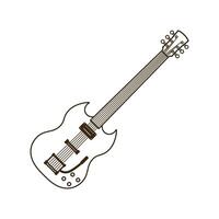 chitarra illustrazione icona schema stile design isolato bianca sfondo vettore