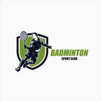 silhouette badminton logo design modello vettore