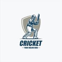 cricket logo o calcio club cartello distintivo. cricket logo con scudo sfondo vettore design