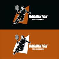 badminton logo design. vettore illustrazione. vettore piatto