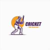 cricket logo campionato con giocatore illustrazione vettore