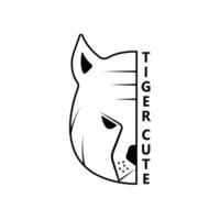 semplice concetto tigre testa logo design per aziende e aziende vettore