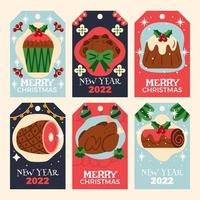 set di etichette per alimenti natalizi vettore