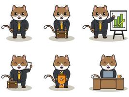 illustrazione vettoriale di simpatico gatto uomo d'affari