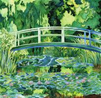 The Water Lily Pond (1899) di Claude Monet: coloritura per adulti vettore