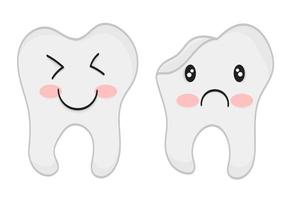 illustrazione dei caratteri del design del dente vettore