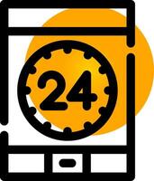 24 ora servizio creativo icona design vettore