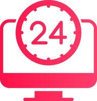 24 7 monitoraggio creativo icona design vettore